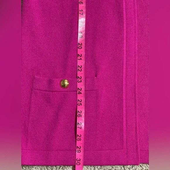 St. John Raspberry Pink 2-Piece Set Knit Sweater & Cardigan Size Large